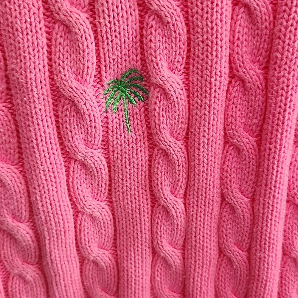 Lilly Pultizer Hot Pink Cable Knit Zip Up Hoodie Small - Picture 2 of 15